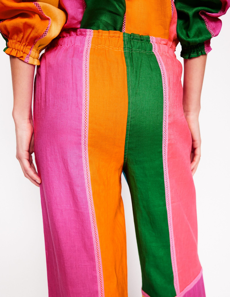 Islington Linen Pants-Multi Colourblock 3