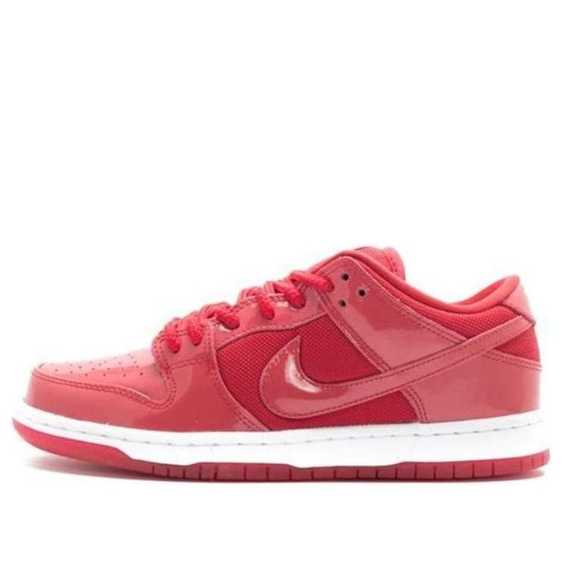 Nike SB Dunk Low Red 특허 가죽 - 1