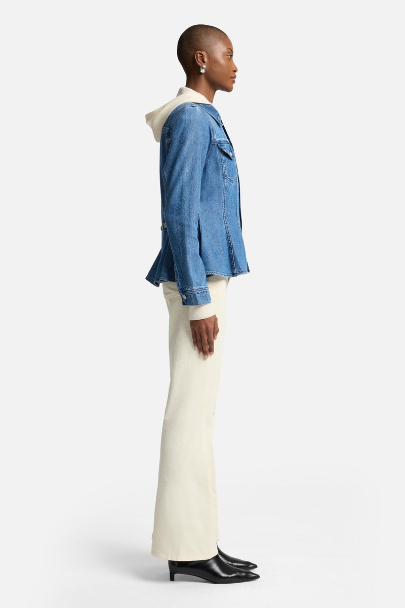 Weightless Denim Flounce Trucker Jacket in Hilo 6