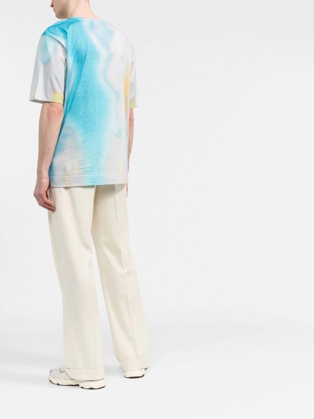 Fendi Earth monogram tie-dye print T-shirt - 4