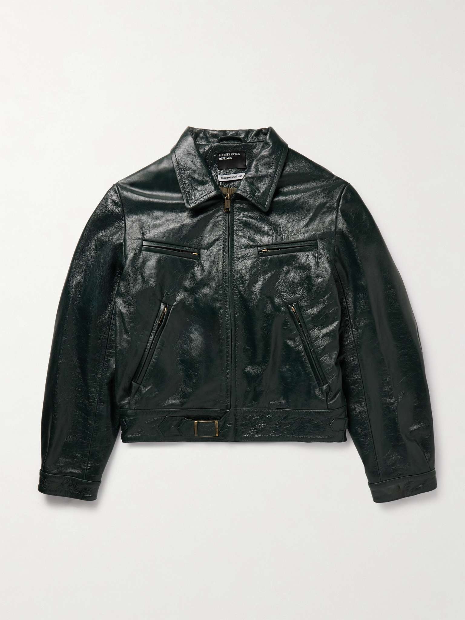 Enfants Riches Déprimés Scorpio Rising Cropped Textured-Leather Jacket ...