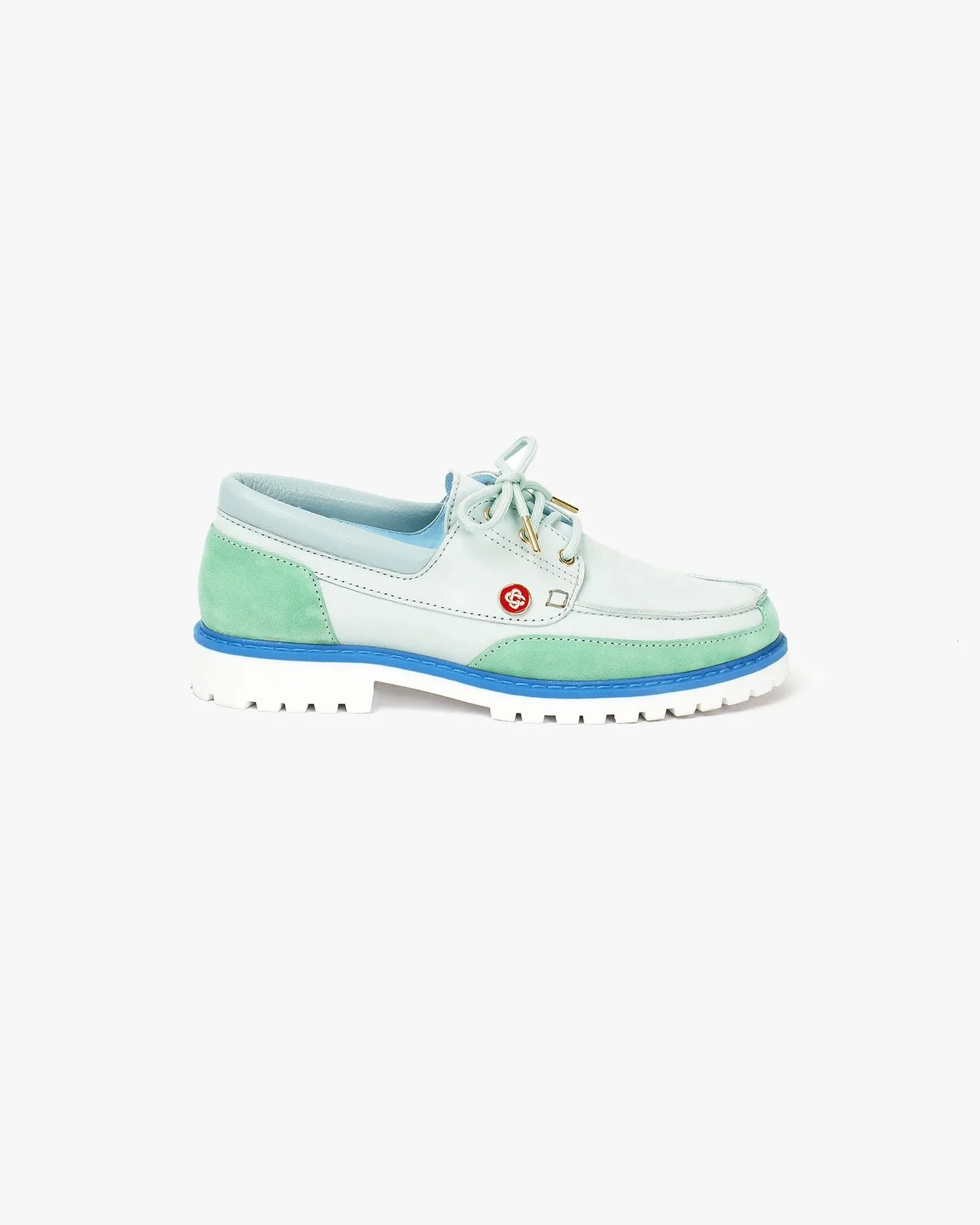 Men's Mint Leather Boat Shoes - 1