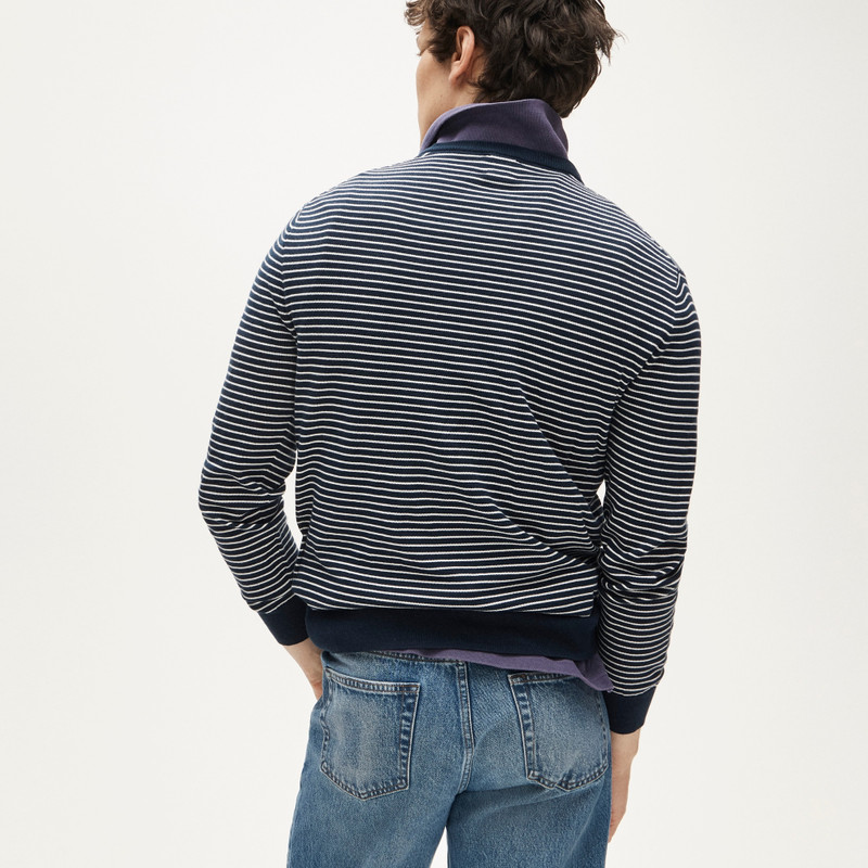 Pima cotton sweater in stripe 3