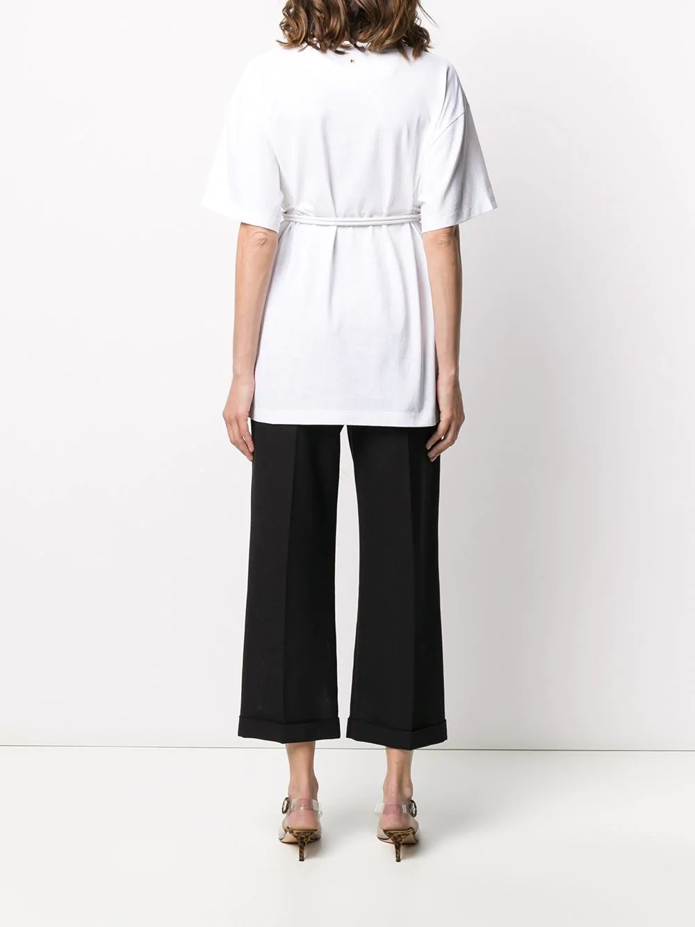 belted oversized short-sleeved T-shirt - 4