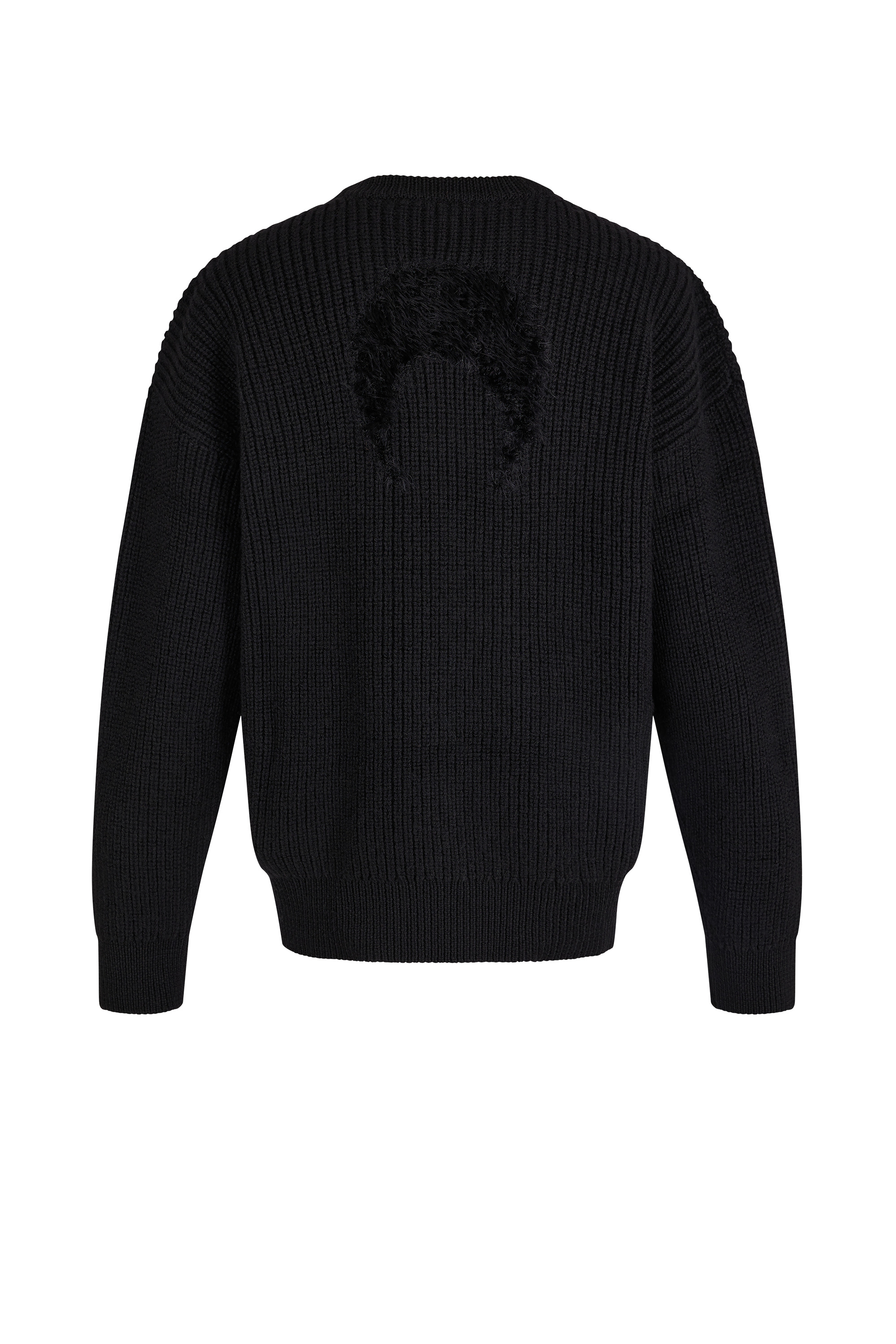 Wool And Fluffy Knit Crewneck Pullover - 2