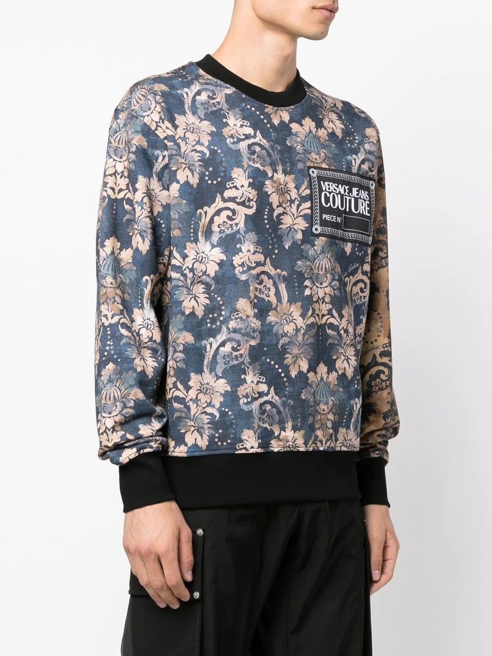 logo-patch baroque-print sweatshirt - 3