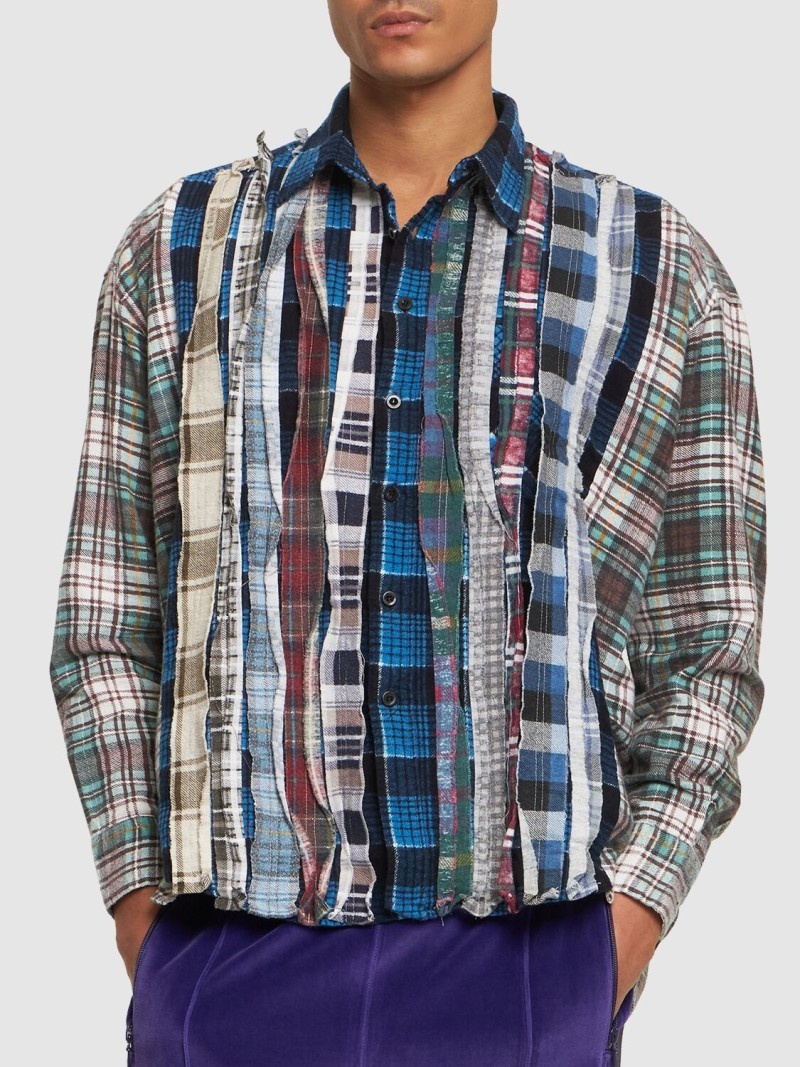 Ribbon cotton flannel shirt - 3
