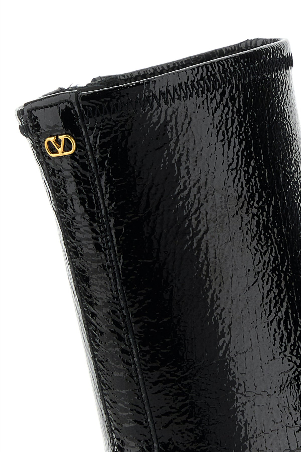 Black leather VLogo Signature boots - 4