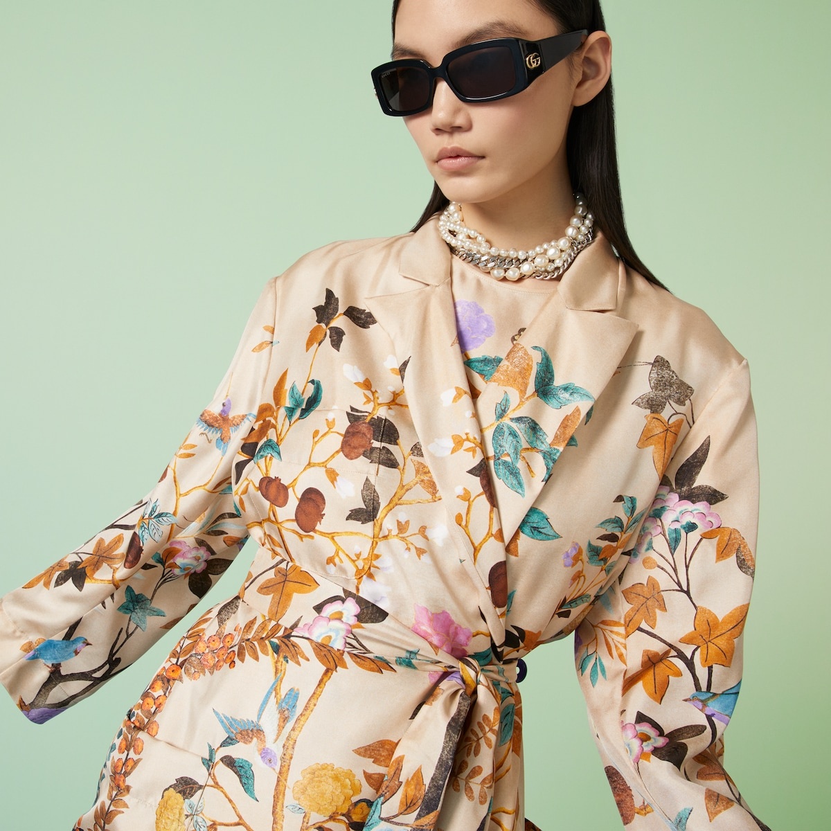 Gucci Tian print silk gown - 3