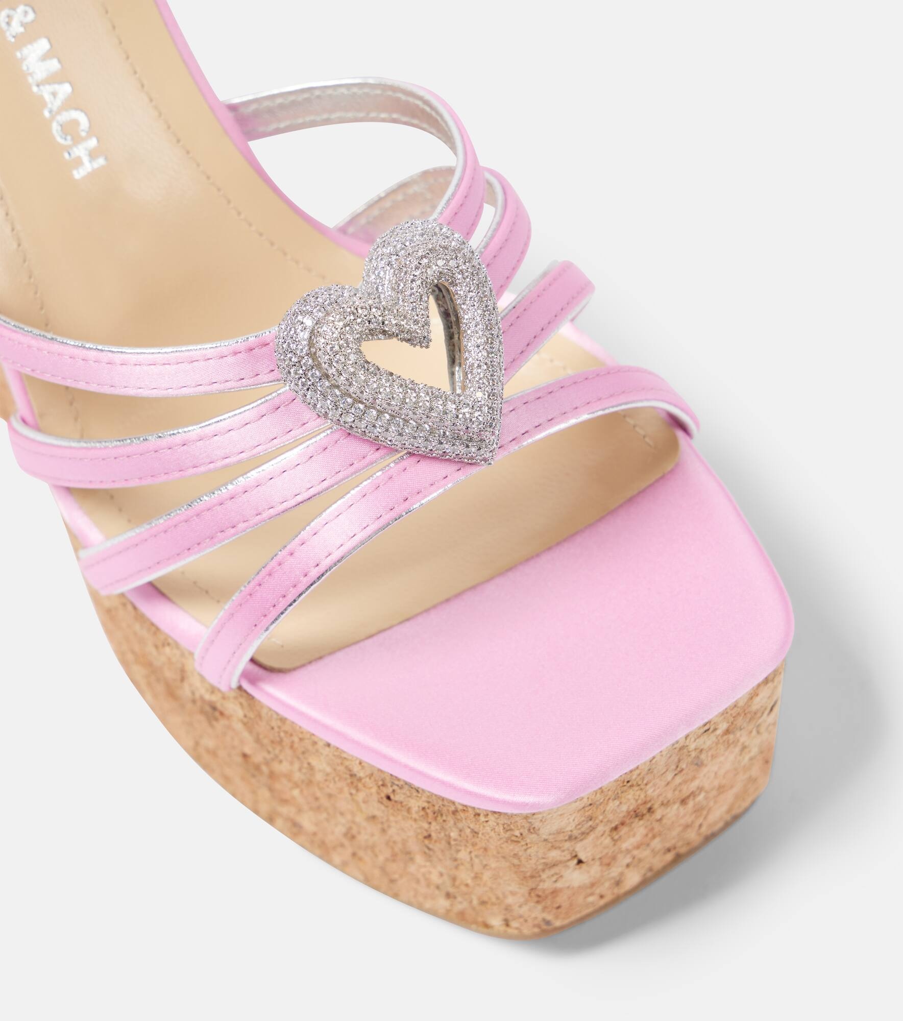 Double Heart satin sandals - 5
