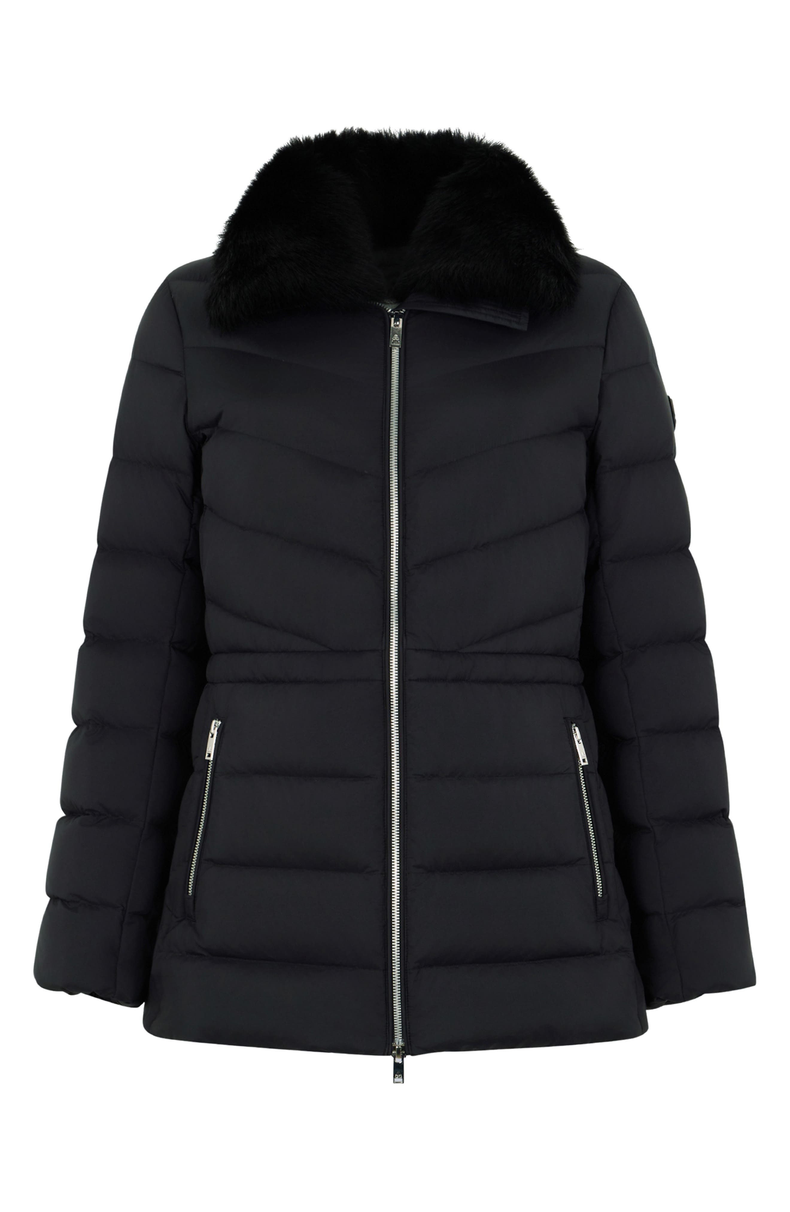 Moose Knuckles Belle Cote Genuine Shearling Collar Water Repellent 800 Fill Power Down Puffer Jacket - 5