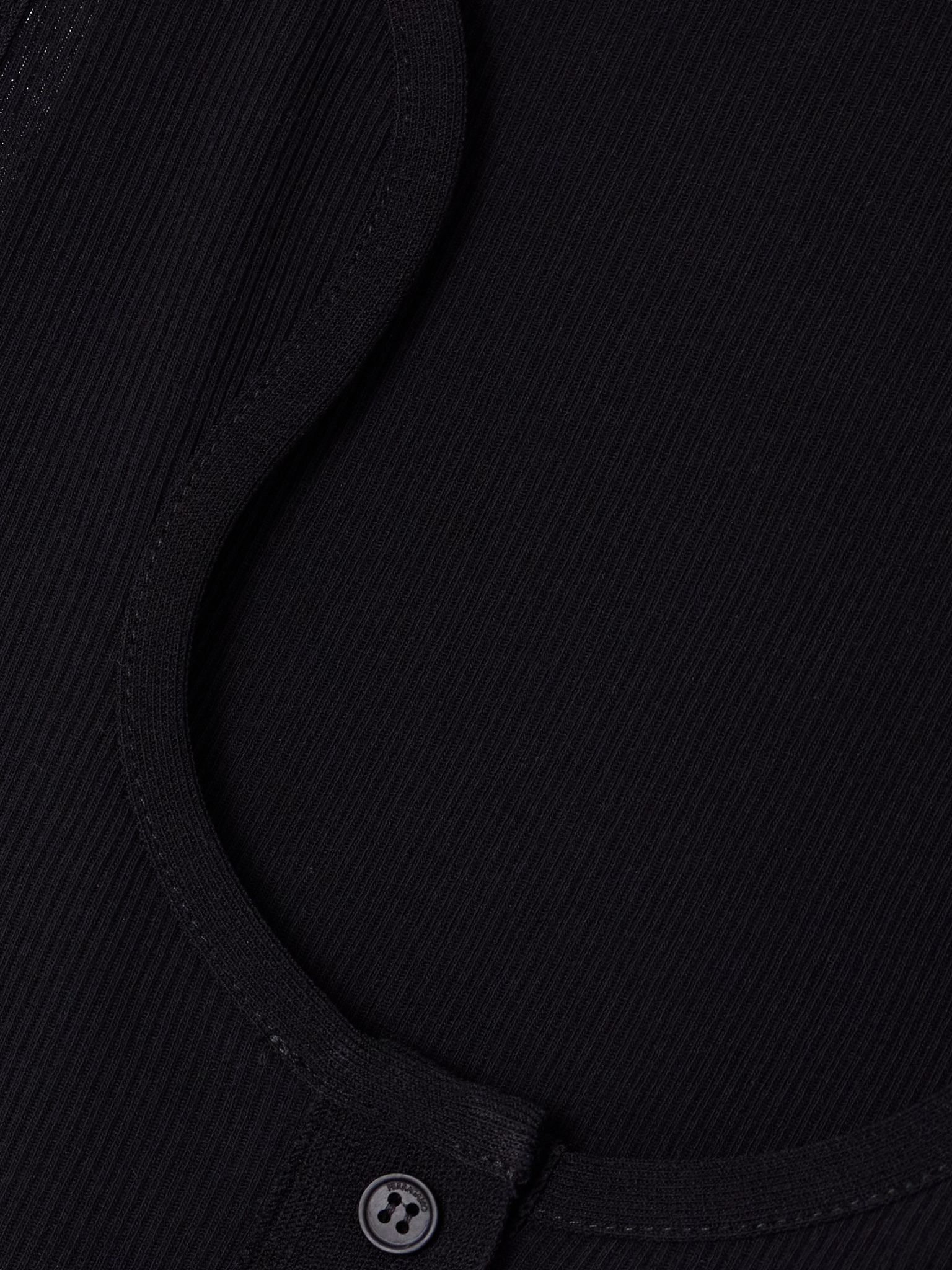 Ribbed cotton top Black - 6