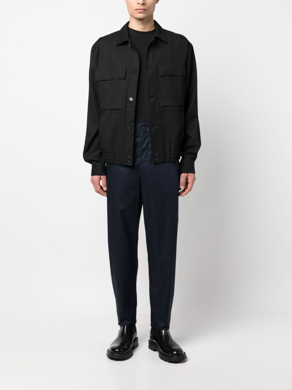 elasticated-waist cotton trousers - 2