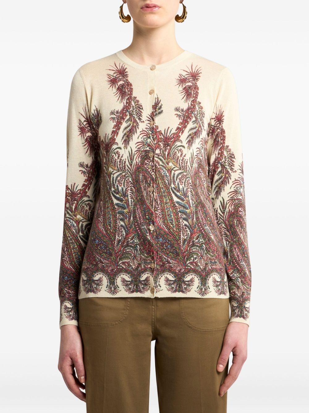 paisley-print cardigan - 2