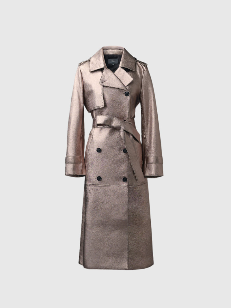 GAEL-V Maxi Leather Trench Coat 1