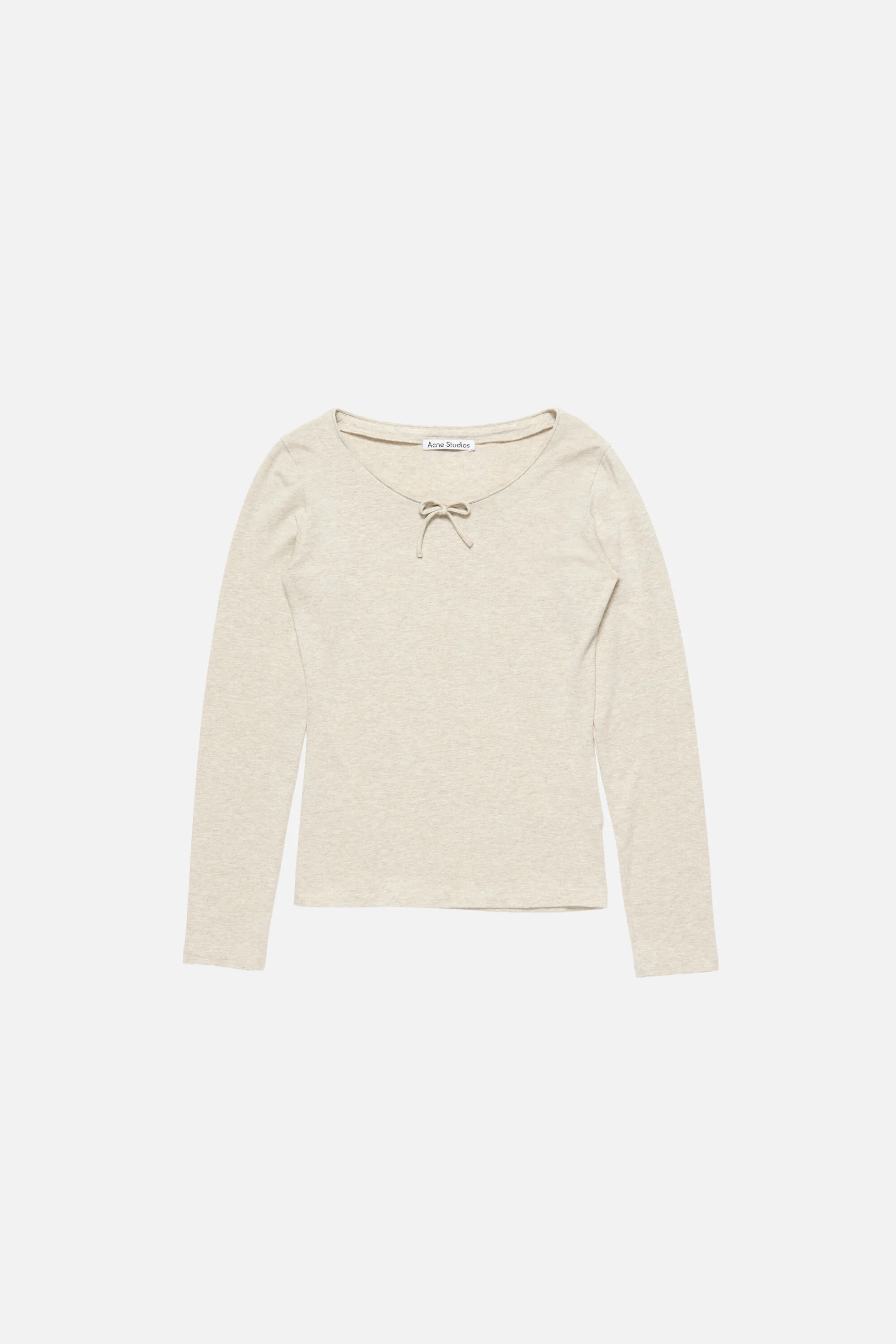 Jersey t-shirt with bow - Beige melange - 1