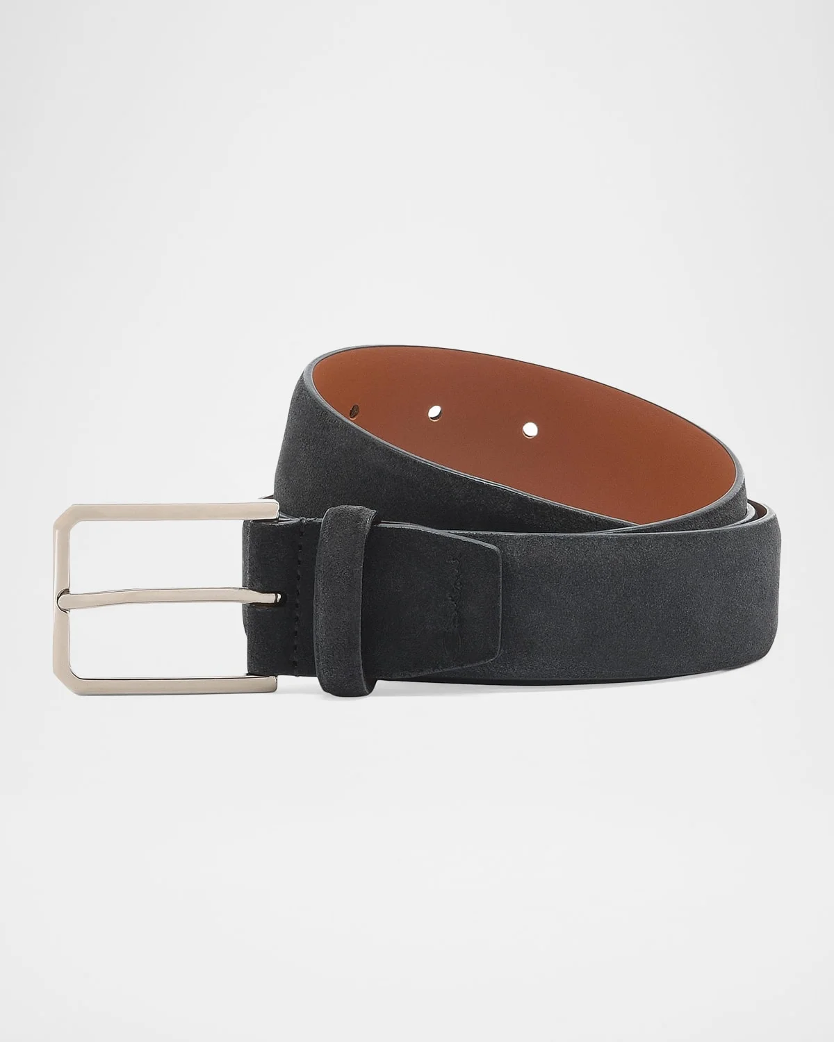 Men's Square-Buckle Suede Belt - 1