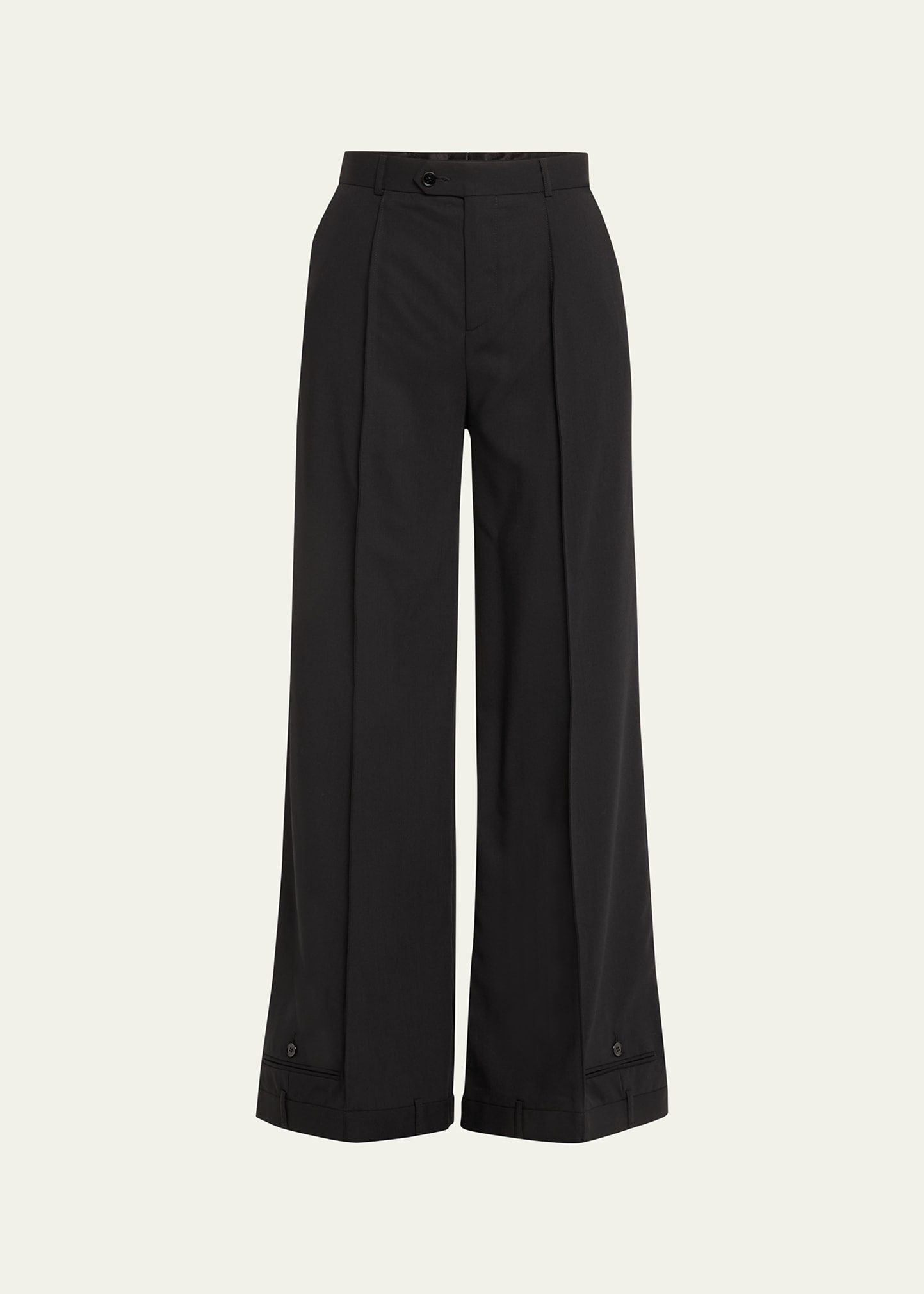 Upside Down Wide-Leg Wool Pants - 1