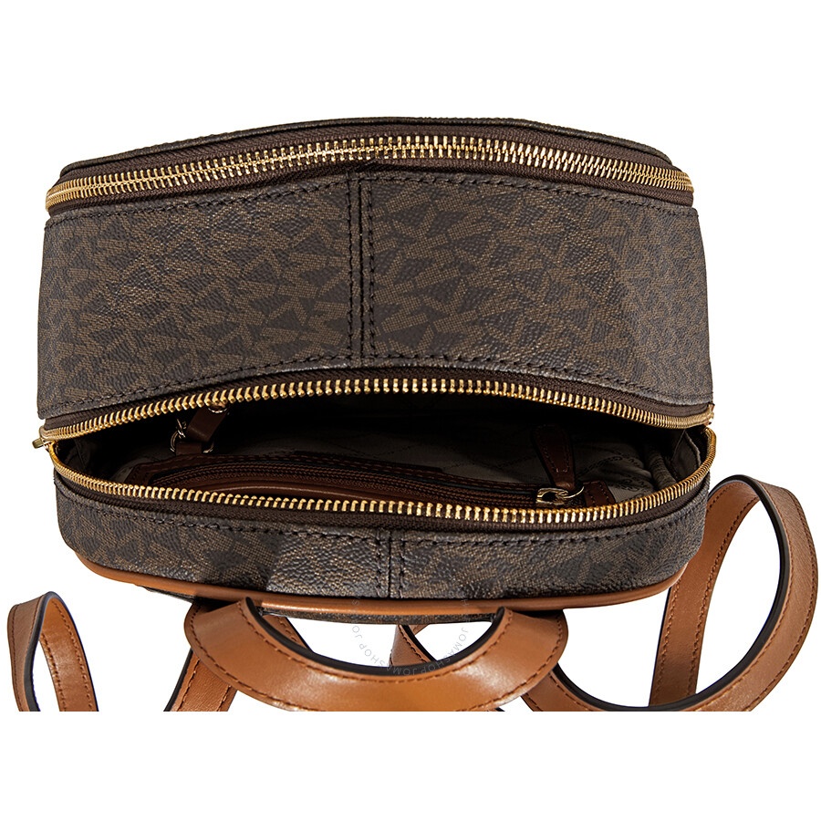 Michael Kors - Michael Kors Rhea Medium Logo Print Backpack - Brown - 6