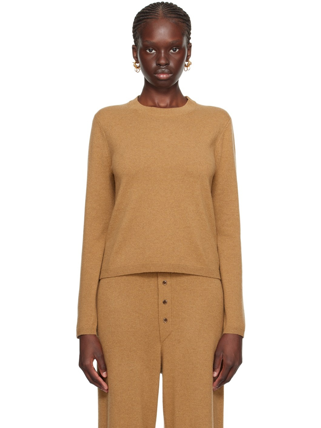 Brown Shrunken Sweater - 1