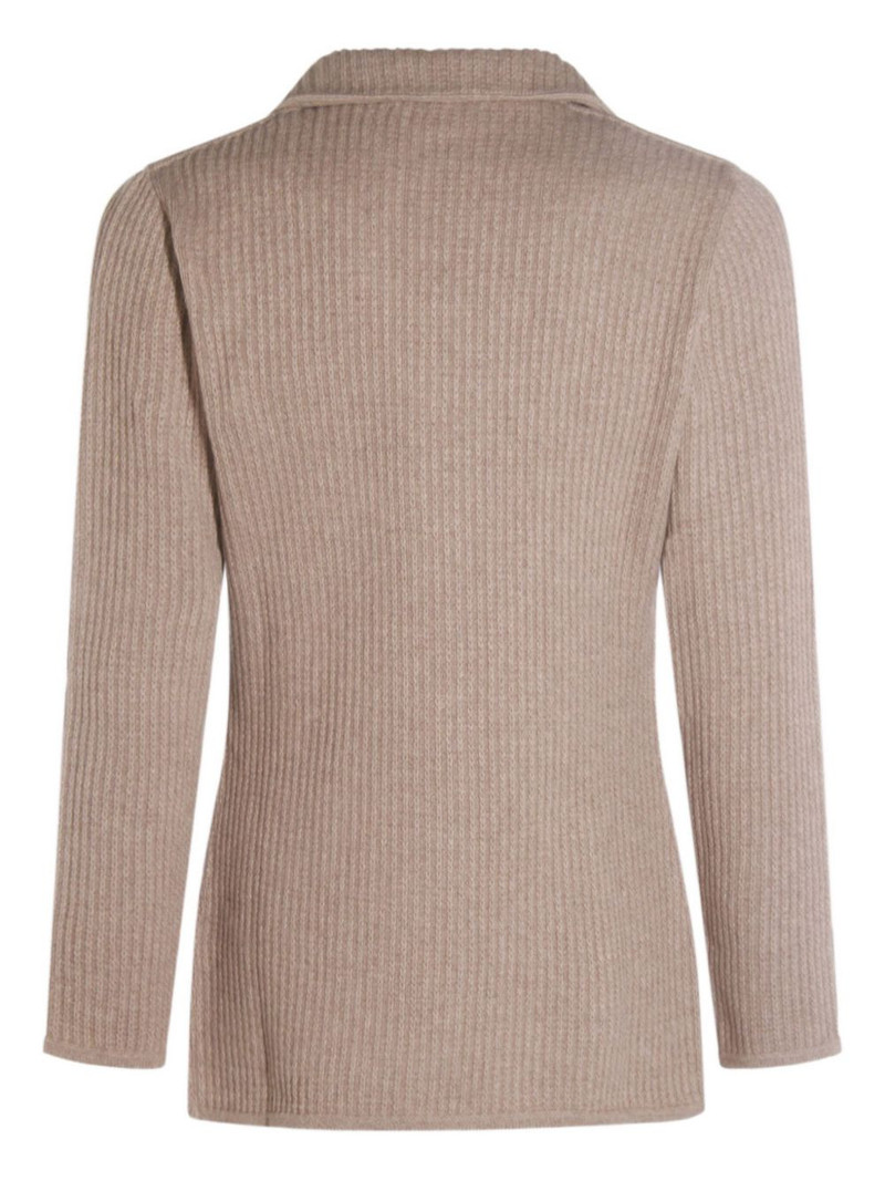 LARDINI ribbed two-button blazer outlook