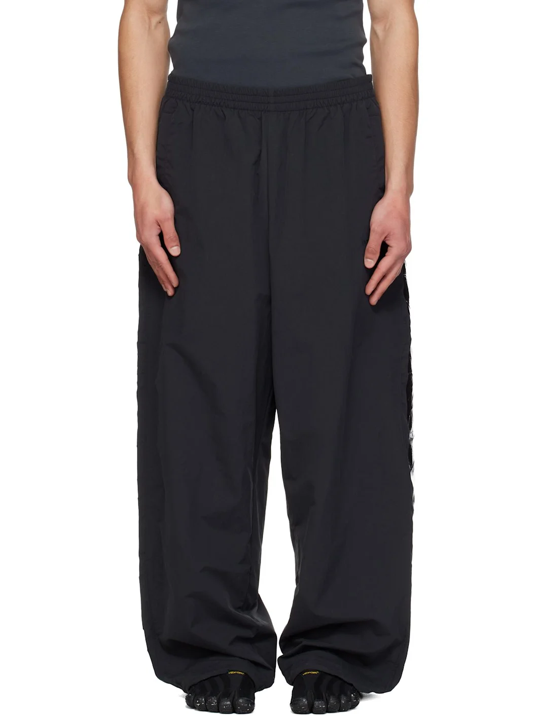 Black Taped Track Pants - 1