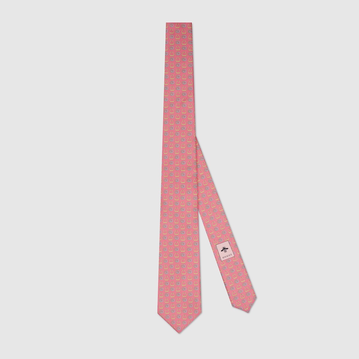 Stirrup Interlocking G print silk tie 1