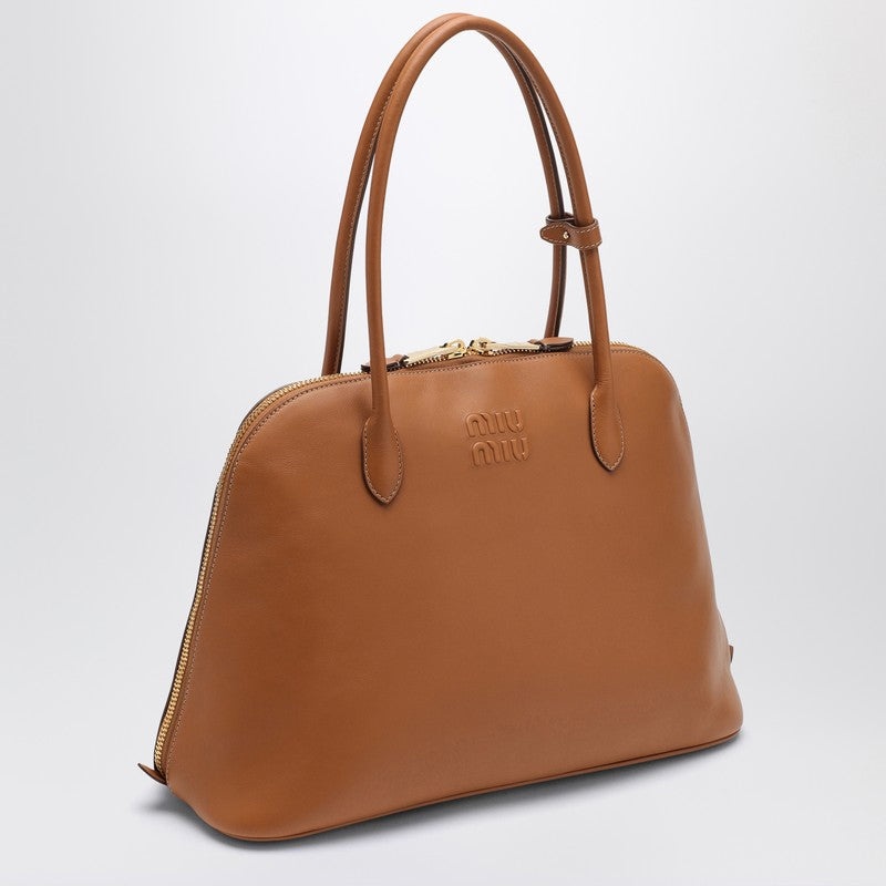 Miu Miu Cognac-Coloured Leather Bag With Logo Women - 2