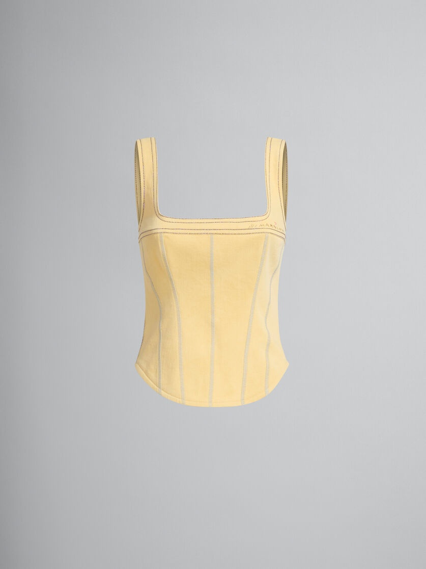YELLOW ORGANIC DENIM CORSET TOP - 2