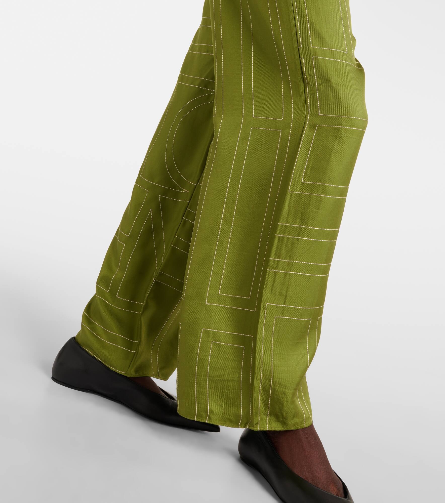 Monogram silk pajama pants - 5