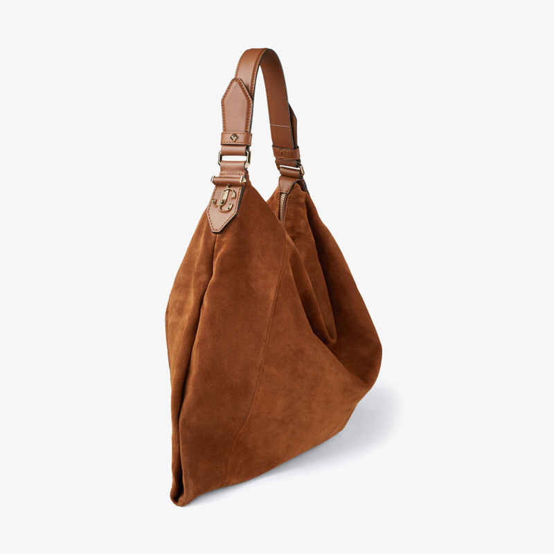 Ana Hobo/s
Dark Tan Suede Hobo Handbag with Smooth Calf Leather Handle 4