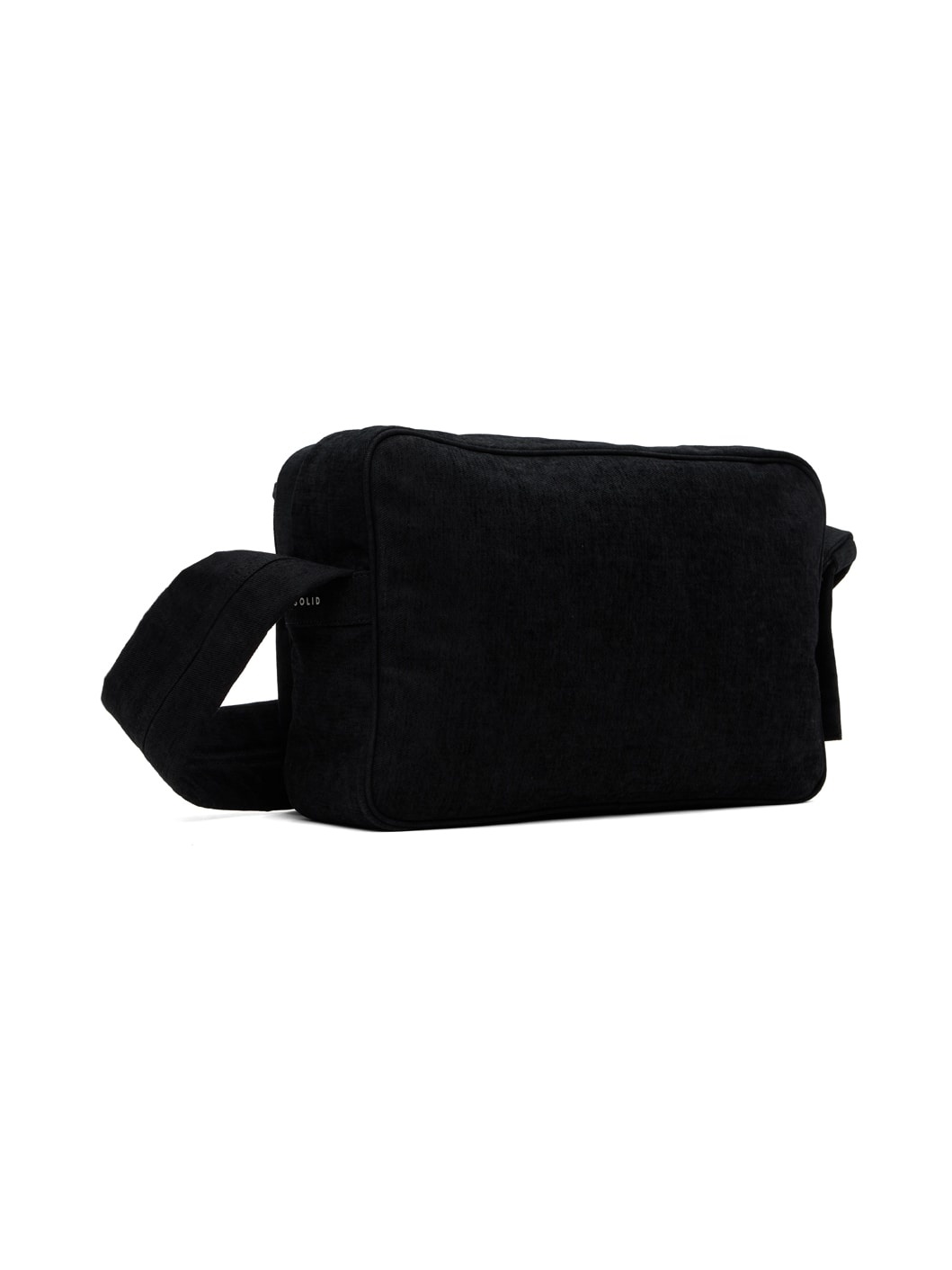 Black Washed Velvet Denim Cross Bag - 3
