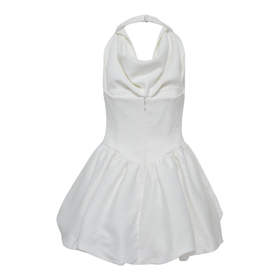 White Halter Neck Mini Dress - 2
