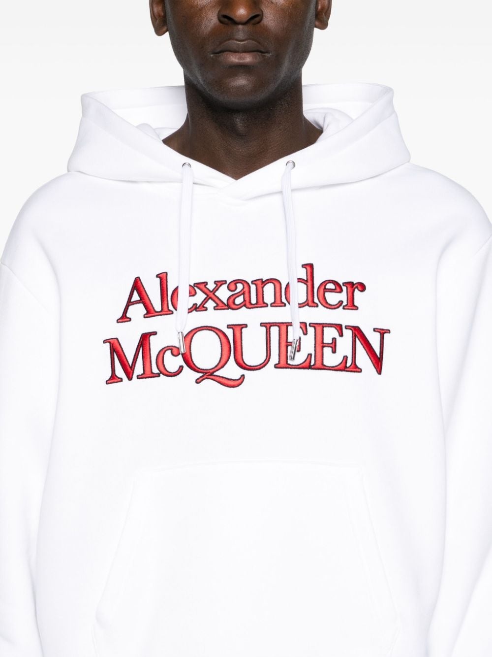 logo-embroidered cotton hoodie - 5
