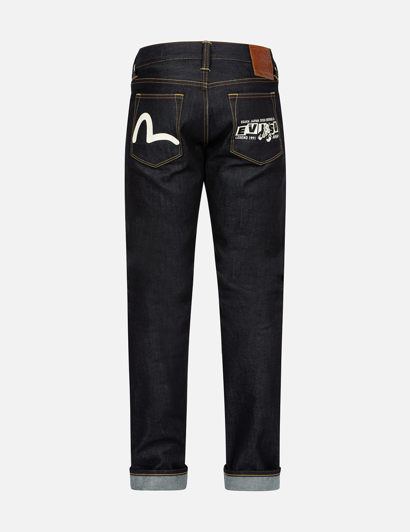 PLAYFUL GODHEAD AND SEAGULL PRINT SLIM FIT DENIM JEANS #2010 2