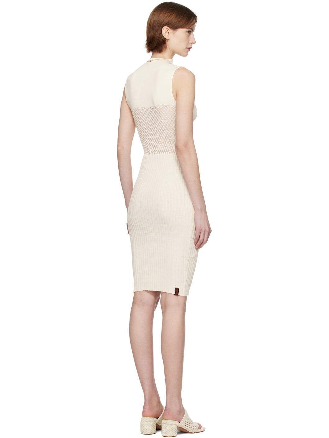 Off-White Honeycomb Midi Dress - 3