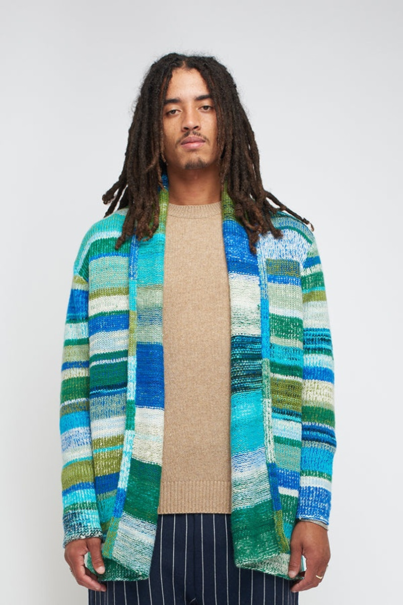 The Elder Statesman HANDSPUN HAZY SMOKING JACKET outlook