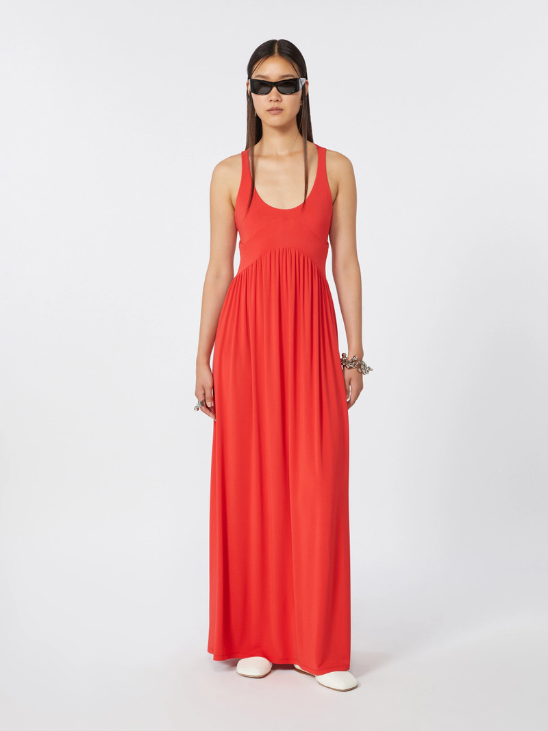 Sportmax PANINO Long crepe jersey dress - CORAL outlook