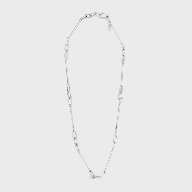 Celine Charms Necklace in Brass with Rhodium Finish 3