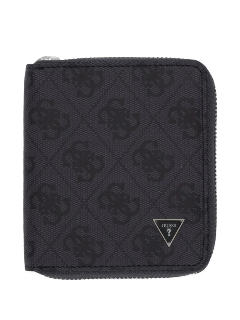 monogram-print logo-plaque wallet - 1