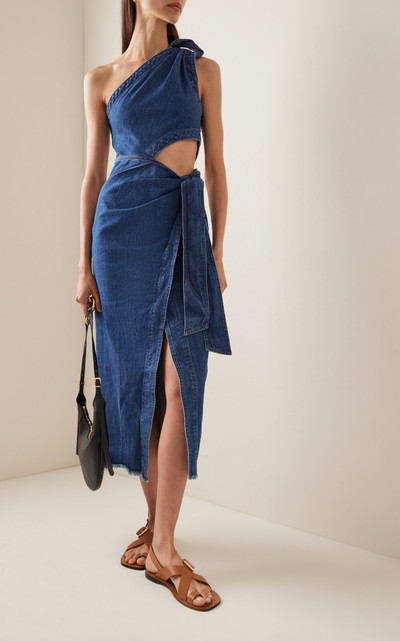 SIMKHAI Doran Denim Midi Dress navy outlook