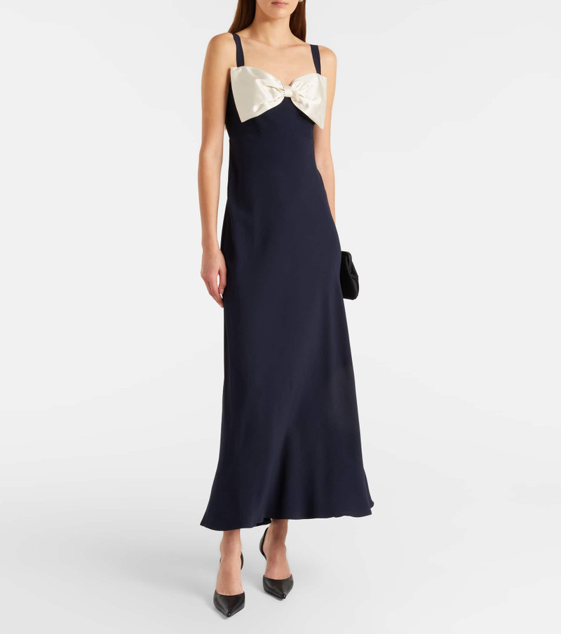 RIXO Bow-detail satin midi dress outlook