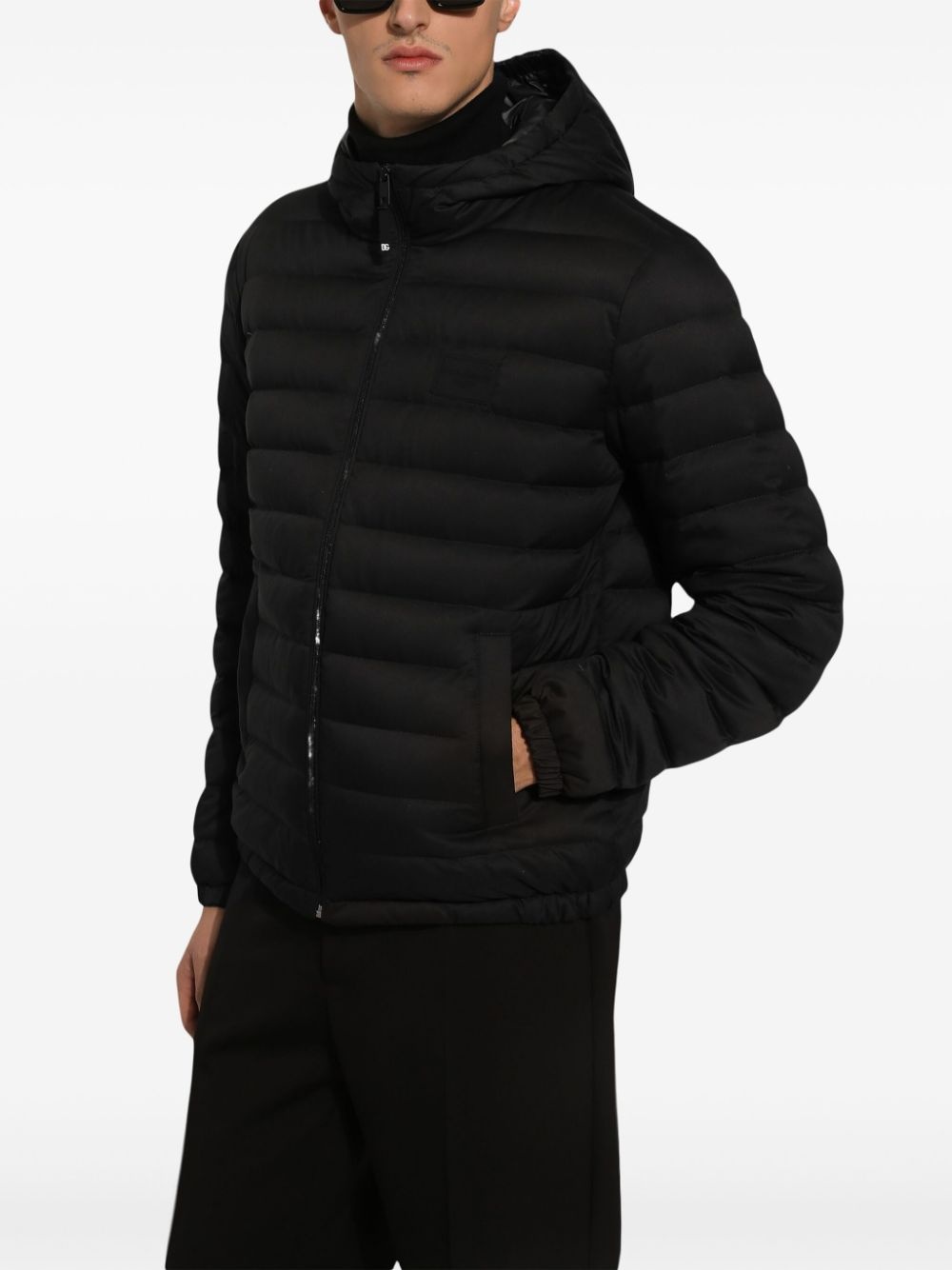 logo-appliqué puffer jacket - 5