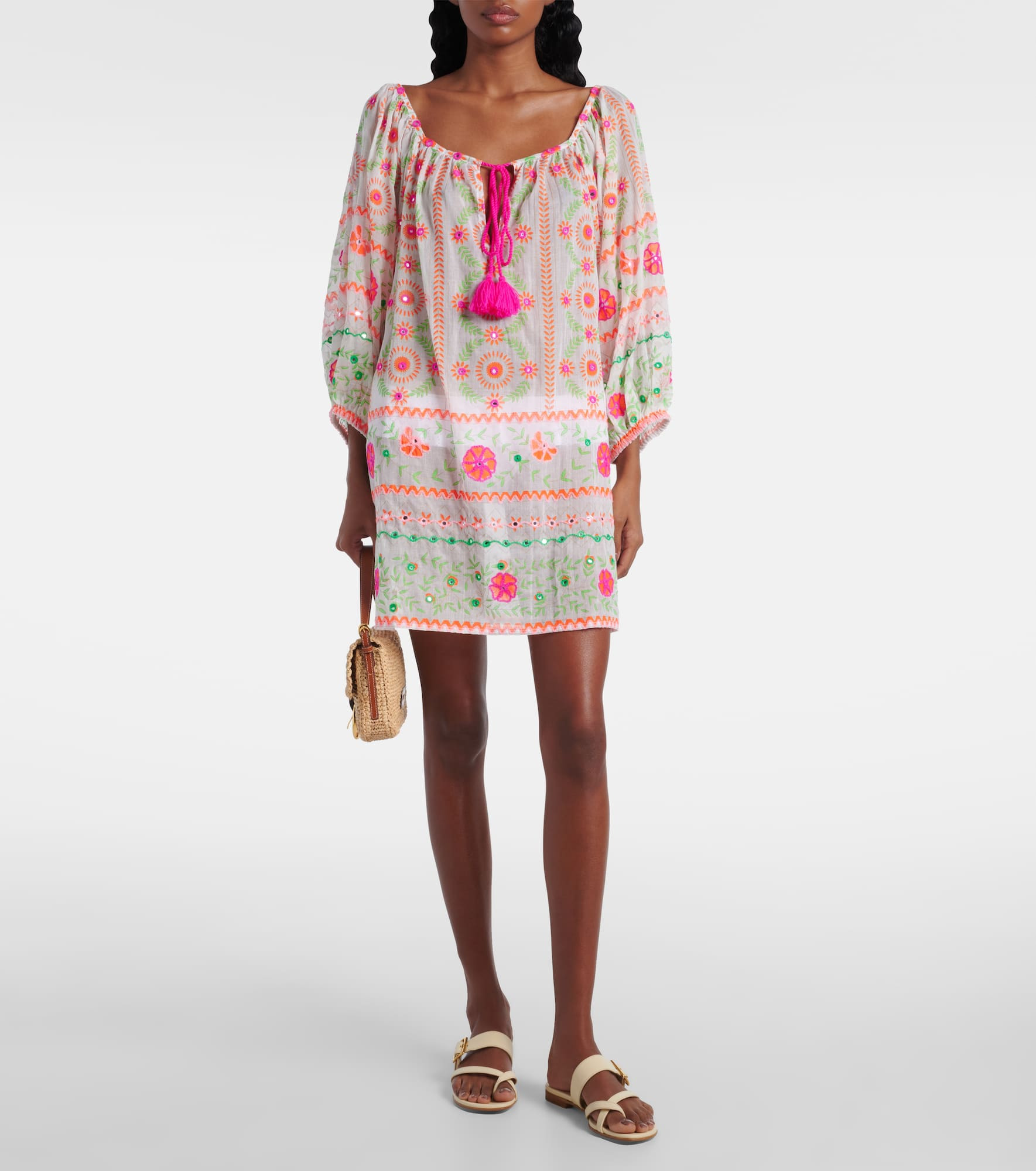 Printed cotton beach dress - 2