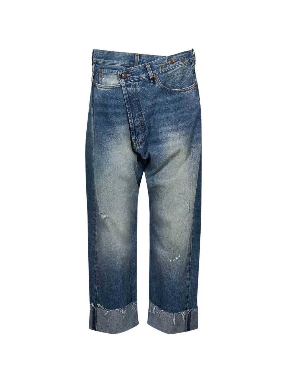 Crossover frayed jeans - 1