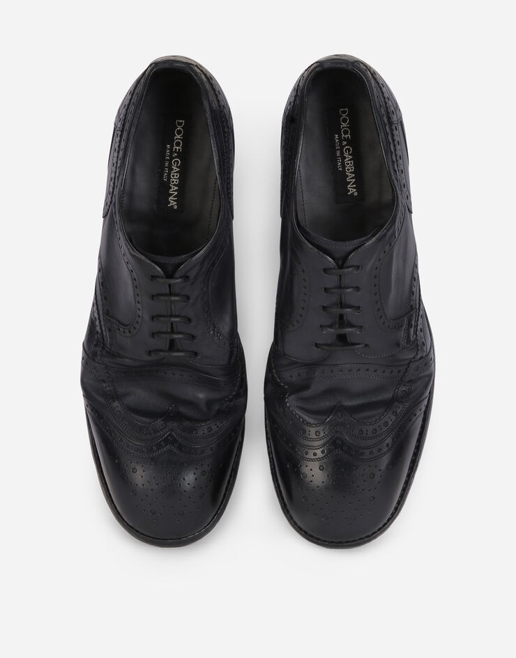 Vintage-finish calfskin derby brogues - 4