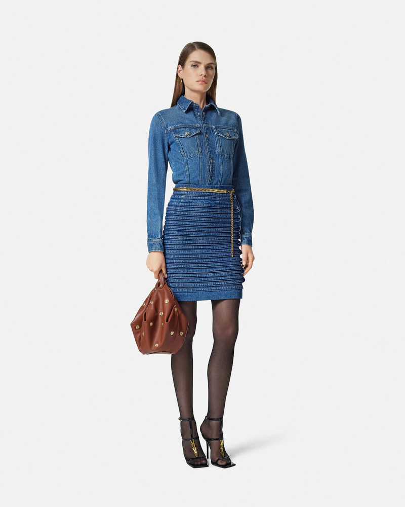VERSACE Denim Fitted Shirt outlook