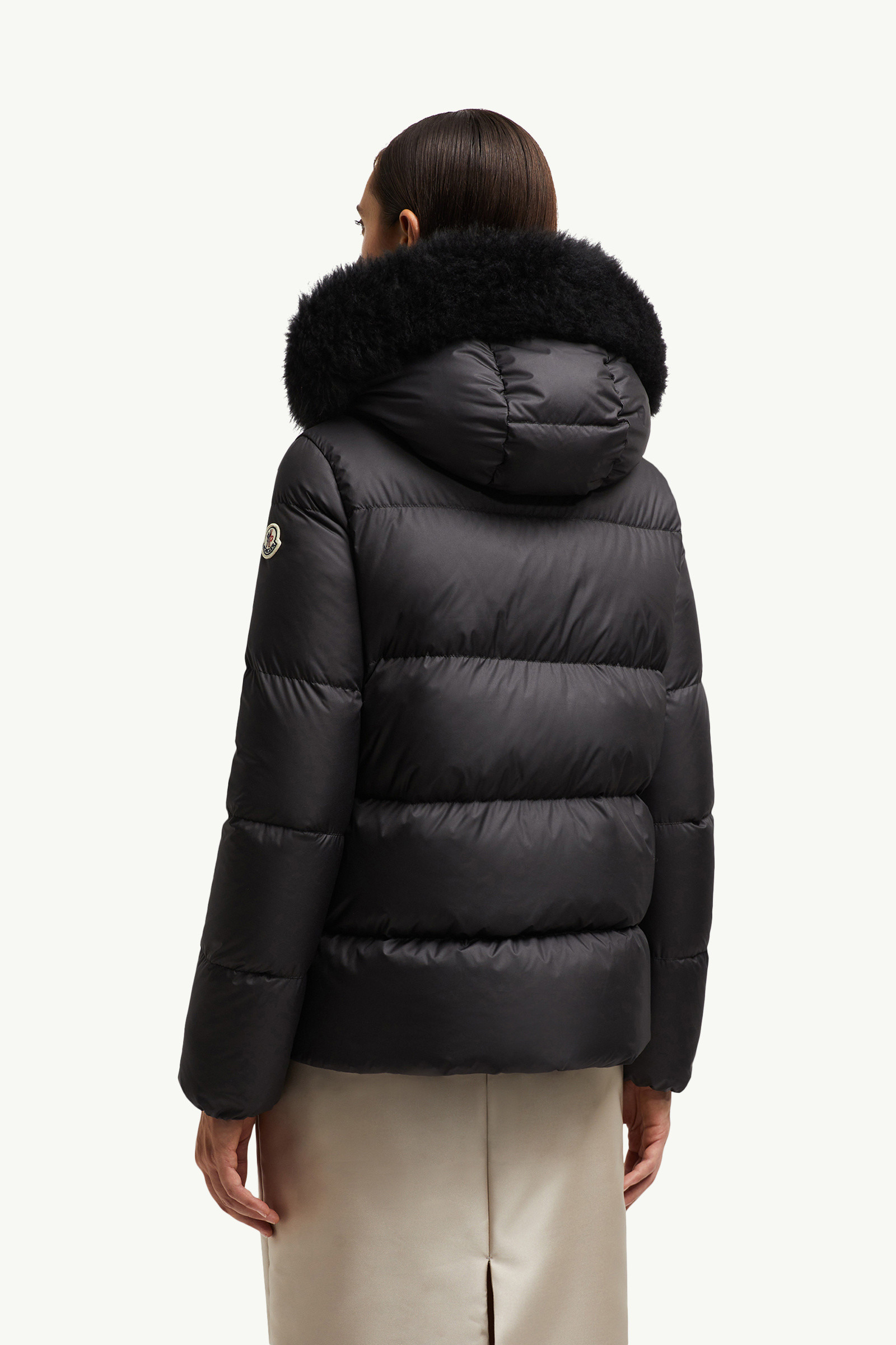 Laichefur Hooded Shearling-Trimmed Short Down Jacket - 5