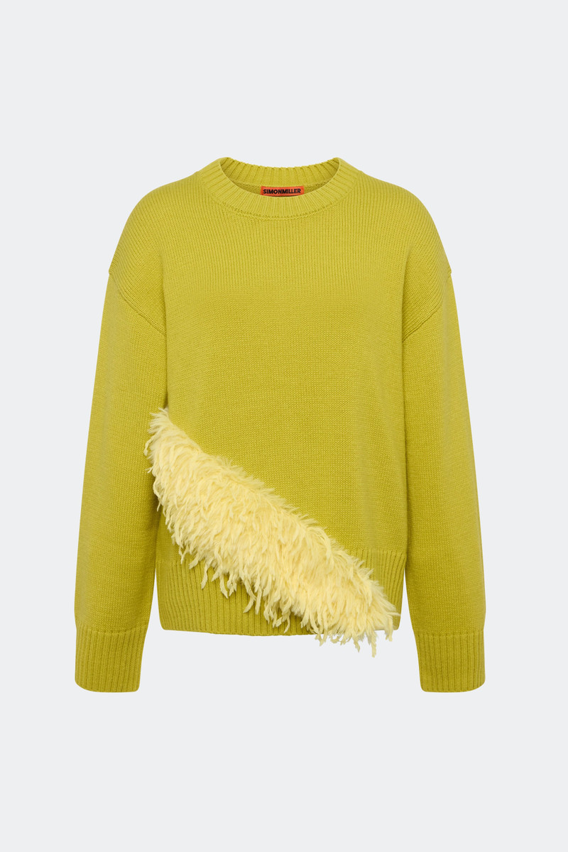Zira Novelty Sweater In Chartreuse 1