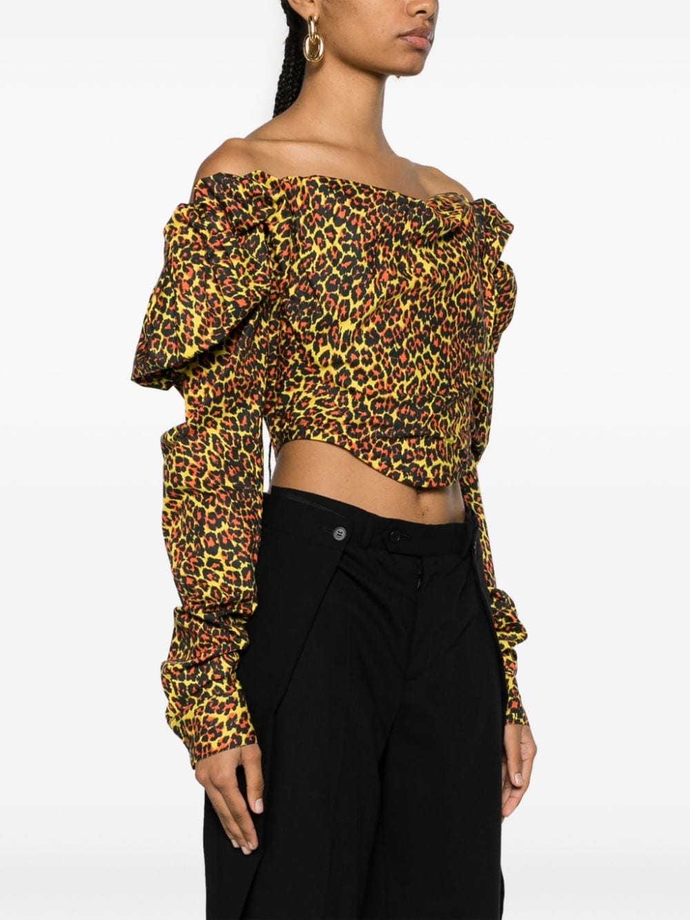 leopard-print corset top - 3
